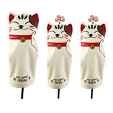 Lesmart Golf Kitty Cartoon Cat Head Covers